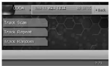 CODA MAX 11 USER TITLE 00:03:25 4 Back Track Scan Track Repeat Track Random 7-23