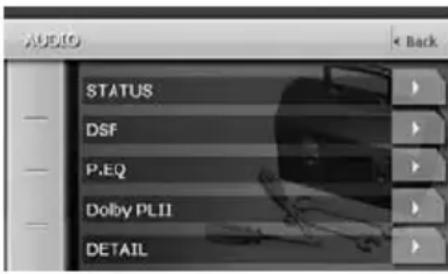 AUDIO STATUS DSF P.EQ Dolby PLII DETAIL