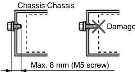 Chassis Chassis Damage Max. 8 mm (M5 screw)