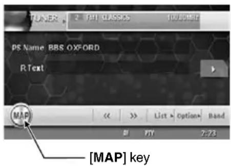 TUNER 2 FAT CLASSICS 100%MP PS Name BBS OXFORD R Text MAP << >> List > Option > Band VY 2:23 [MAP] key