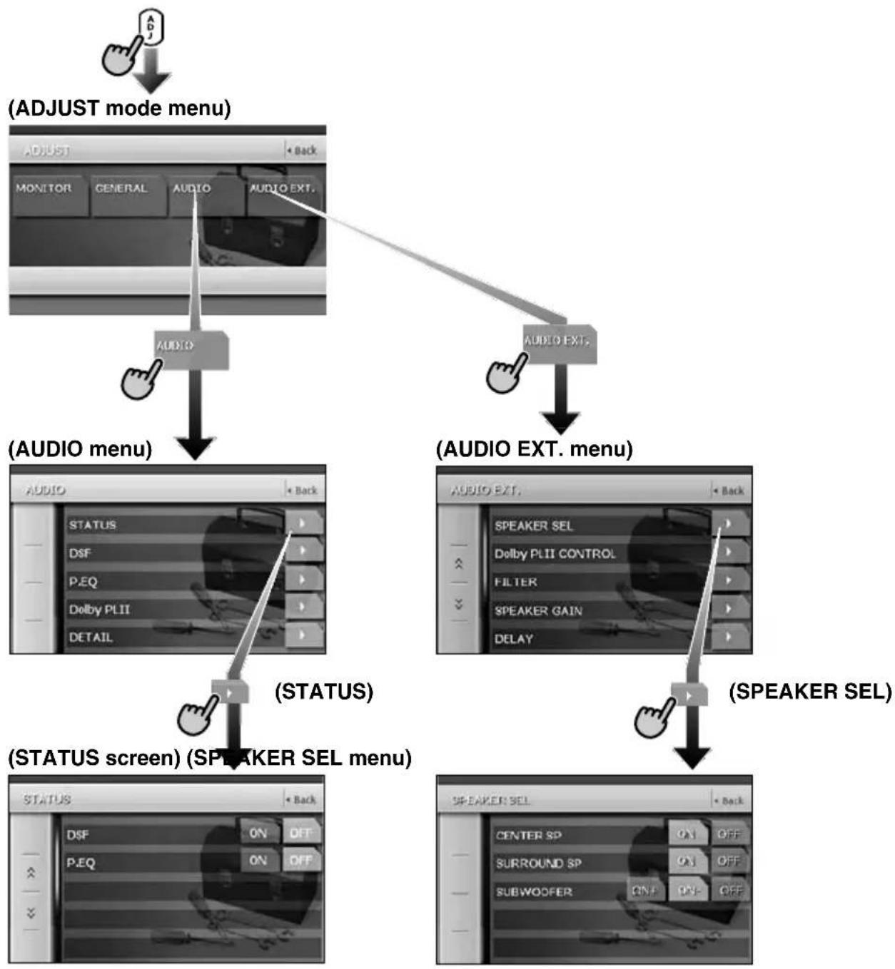 CLARION MAX678RVD - Adjusting audio feature settings - 2