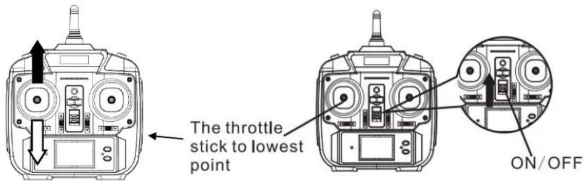 The throttle stick to lowest point ON/OFF