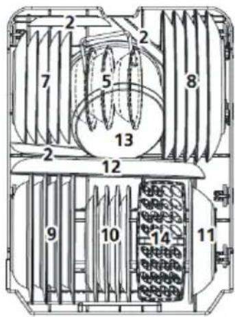 Technical diagram of a mechanical device with numbered components for identification