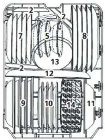 Technical diagram of a mechanical or electrical component with numbered parts and internal structure annotations