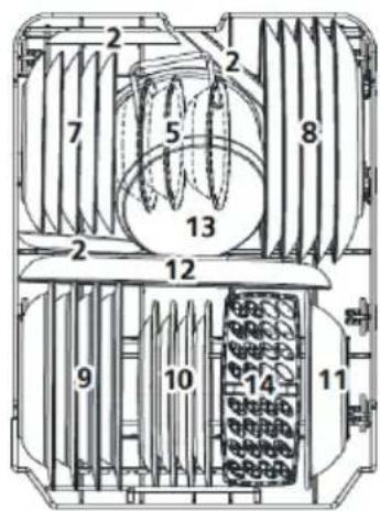 Technical diagram of a mechanical or electrical component with numbered parts and internal structure annotations