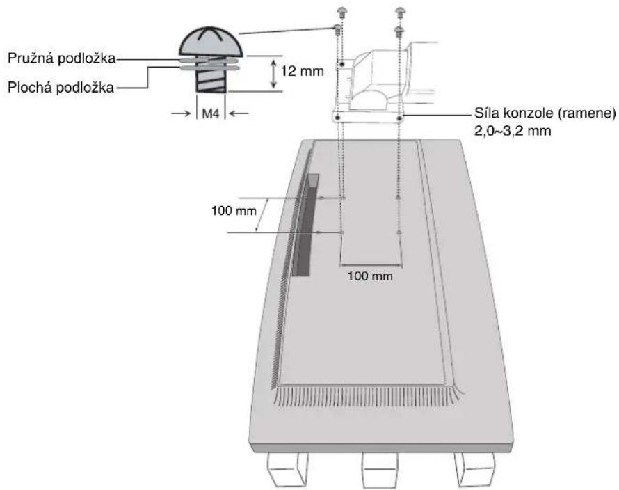 Pružná podložka Plochá podložka M4 12 mm Síla konzole (ramene) 2,0~3,2 mm 100 mm 100 mm