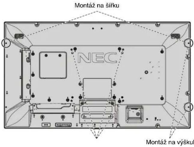 Montáž na šířku NEC Montáž na výškuľ