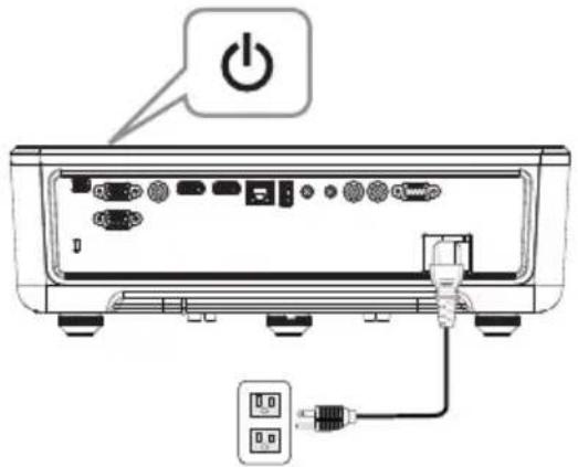 Diagram of a power drive with labeled power button and connected ports