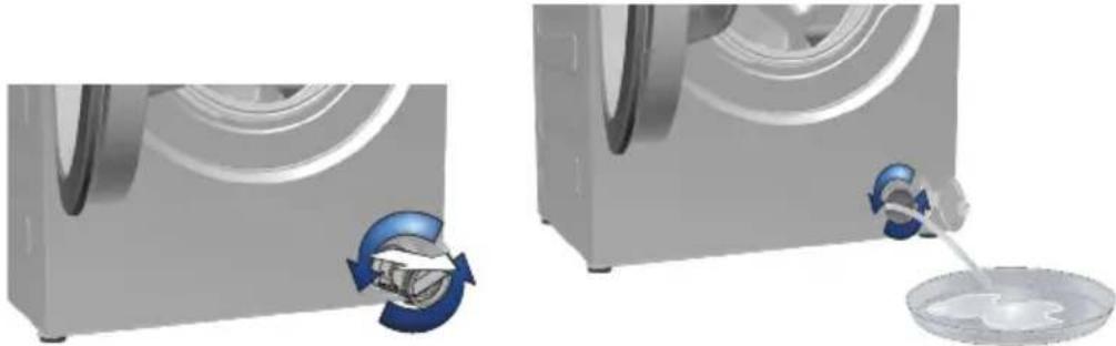 BEKO WRE 5612 CSBWW - Odčerpání zbytkové vody a čištění filtru čerpadla - 7