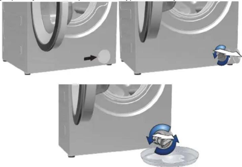 BEKO WRE 5612 CSBWW - Odčerpání zbytkové vody a čištění filtru čerpadla - 8