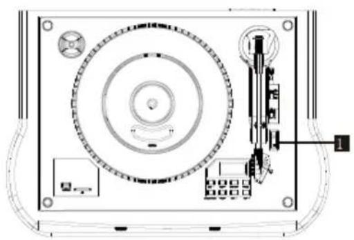 Technical line drawing of a mechanical device with circular components and a labeled component (no text or symbols)