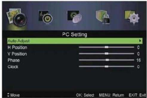 Star-Light 46DM8000 - Menu ustawienia PC - 1