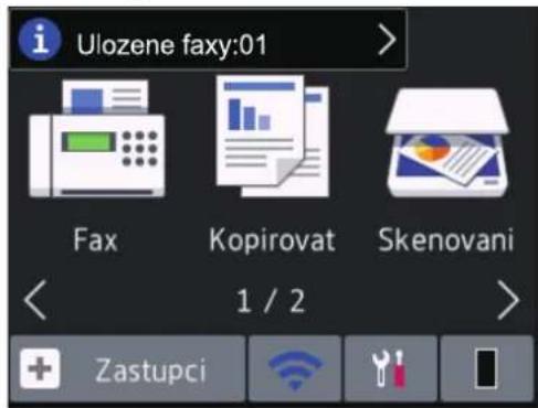 Ulozene faxy:01 Fax Kopirovat Skenovani 1 / 2 Zastupci