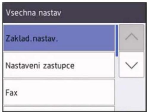 Vsechna nastav Zaklad.nastav. Nastaveni zastupce Fax