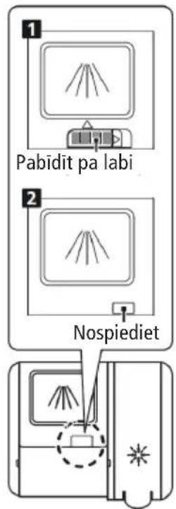 1 Pabidit pa labi 2 Nospiediet