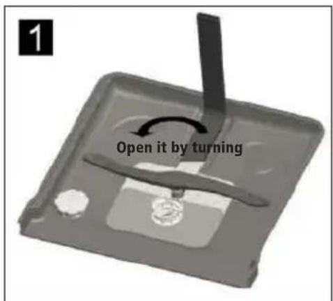 1 Open it by turning