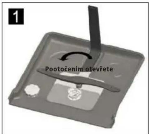 1 Pootočením otevřete