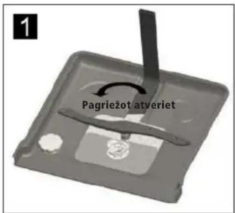 1 Pagriežot atveriet