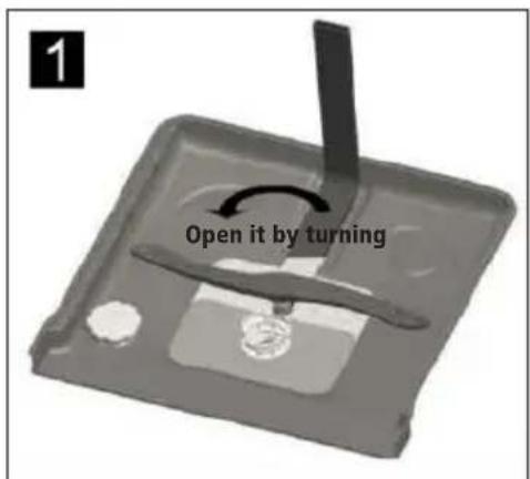 1 Open it by turning