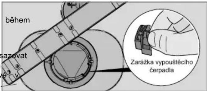 během sazovat Zarážka vypouštěcího čerpadla