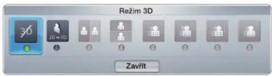 Režim 3D Zavřit
