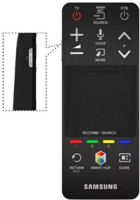 TV MIC STB SOURCE VOICE P MORE RECOMM / SEARCH RETURN EXIT SMART HUB GUIDE SAMSUNG