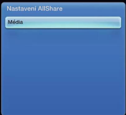 Nastavení AllShare Média