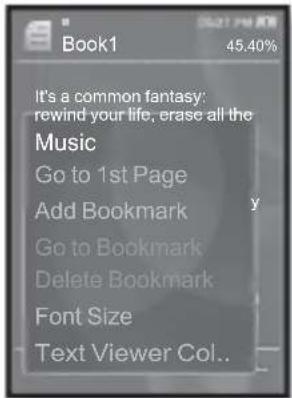 Book1 45.40% It's a common fantasy: rewind your life, erase all the Music Go to 1st Page Add Bookmark Go to Bookmark Delete Bookmark Font Size Text Viewer Col..