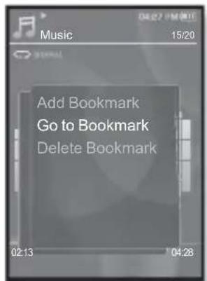 Music 15/20 Add Bookmark Go to Bookmark Delete Bookmark 02:13 04:28