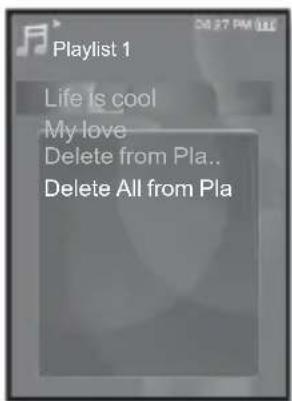 Playlist 1 Life is cool My love Delete from Pla.. Delete All from Pla