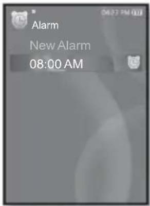 Alarm New Alarm 08:00 AM