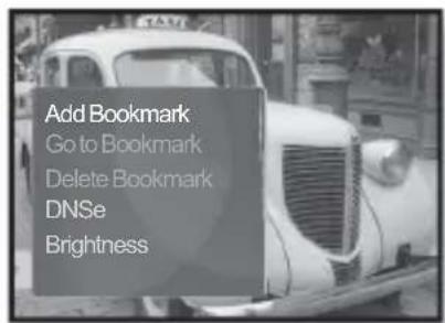 Add Bookmark Go to Bookmark Delete Bookmark DNSe Brightness