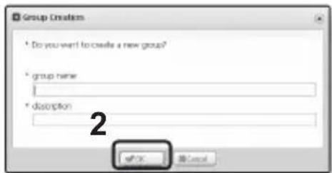 Group Creation * Do you want to create a new group? * group name: * description: OK Cancel