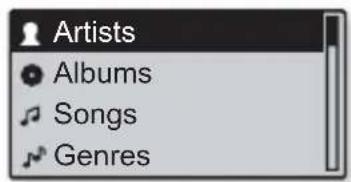 Artists Albums Songs Genres