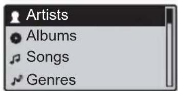Artists Albums Songs Genres