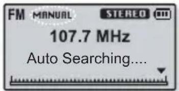 FM MANUAL STEREO 107.7 MHz Auto Searching...