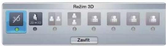 Režim 3D Zavřit