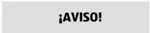 Text image displaying the phrase '¡AVISO!' in bold black font on a light gray background.