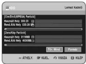 [Cim/DivX(MPEG4) Particlo] Használt Hely 000:20 Rend.Allo Hely 035:29 SP [Zona/Kép Particlo] Használt Hely 0119MB Rend.Allo Hely 4635MB Tör. Mind Formáz • ATHELY. KIJEL VISSZA KILEP