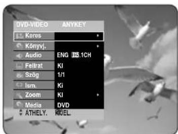 DVD-VIDEO ANYKEY Keros Könyvj. Audio ENG 15.1CH Feilrat KI Szög 1/1 Ism. KI Zoom KI Media DVD ÄTHELY.KJEL