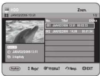 HDD JAN/02/2006 13:51 Zozn. 1/2 No. Titul Dižka 001 JAN/02/2006 13:51 00:03:33 002 JAN/02/2006 14:08 00:01:54 JAN/02/2006 13:51 3 Kapitely Rejet' VYBRAT Nasp EXIT