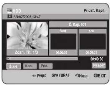 HDD JAN/02/2006 13:47 Pridat', Kapit. C. Kap. 001 Start Kon. Zozn. TIL 1/3 00:00:00 00:00:00 00:00:00 Naspalt Start Kon. Prid. + Prejst' YBRAT' Nasp. DE XIT