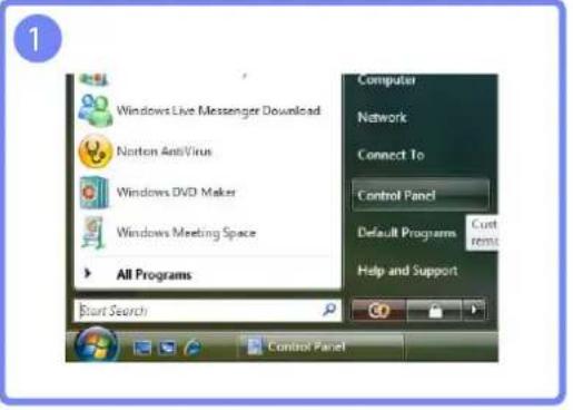 1 Windows Live Messenger Download Norton Anti/Virus Windows DVD Maker Windows Meeting Space All Programs Start Search Computer Network Connect To Control Panel Default Programs Cust remis Help and Support Control Panel