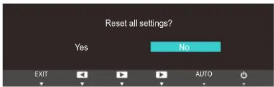 Reset all settings? Yes No EXIT AUTO