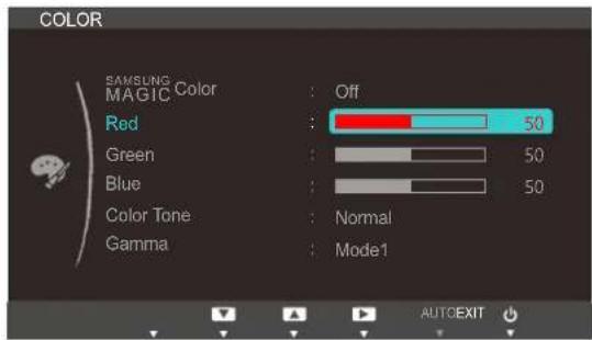 COLOR SAMSUNG MAGIC Color : Off Red : 50 Green : 50 Blue : 50 Color Tone : Normal Gamma : Mode1 AUTOCEXIT