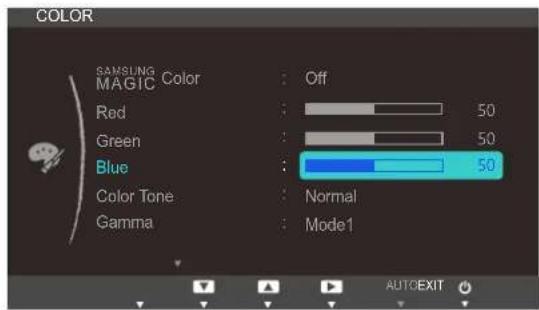 COLOR SAMSUNG MAGIC Color : Off Red : 50 Green : 50 Blue : 50 Color Tone : Normal Gamma : Mode1 AUTOEXIT