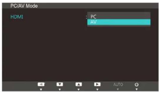 PC/AV Mode HDMI : PC AV AUTO
