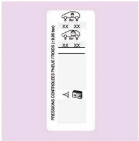 PRESIONS CONTROLEES PNEUS FRODS (≥0.05 bar) XX XX XX XX