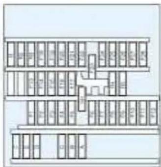 Architectural floor plan with labeled rooms and structural elements