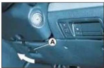 Interior view of a car dashboard with a circular vent and labeled component (no visible text or symbols)